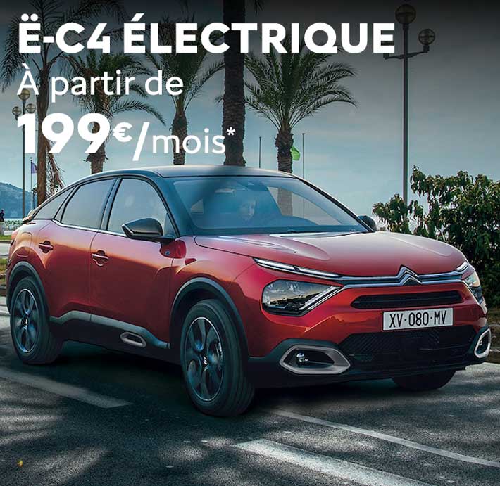 offre vehicules neufs citroen electrique ëc4 199€ par mois citroen valence concession